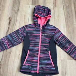 Free Country Kids' Multicolor windbreaker jacket - Pink and Gray